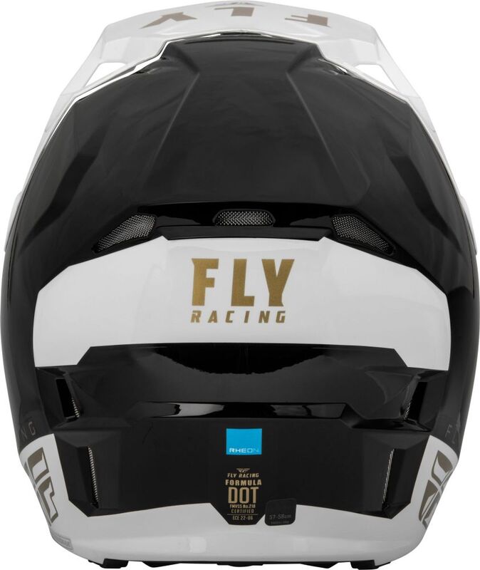 Capacete FLY RACING Formula CP Rush - Preto/Branco/Ouro