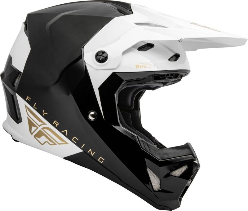 Capacete FLY RACING Formula CP Rush - Preto/Branco/Ouro