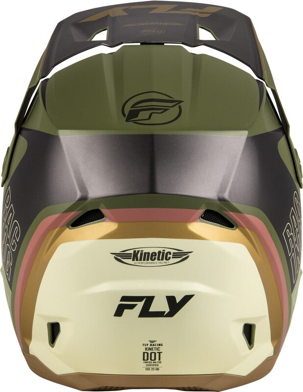 Capacete FLY RACING Kinetic Rally - Matte Moss Grey/Cáqui/Off-White