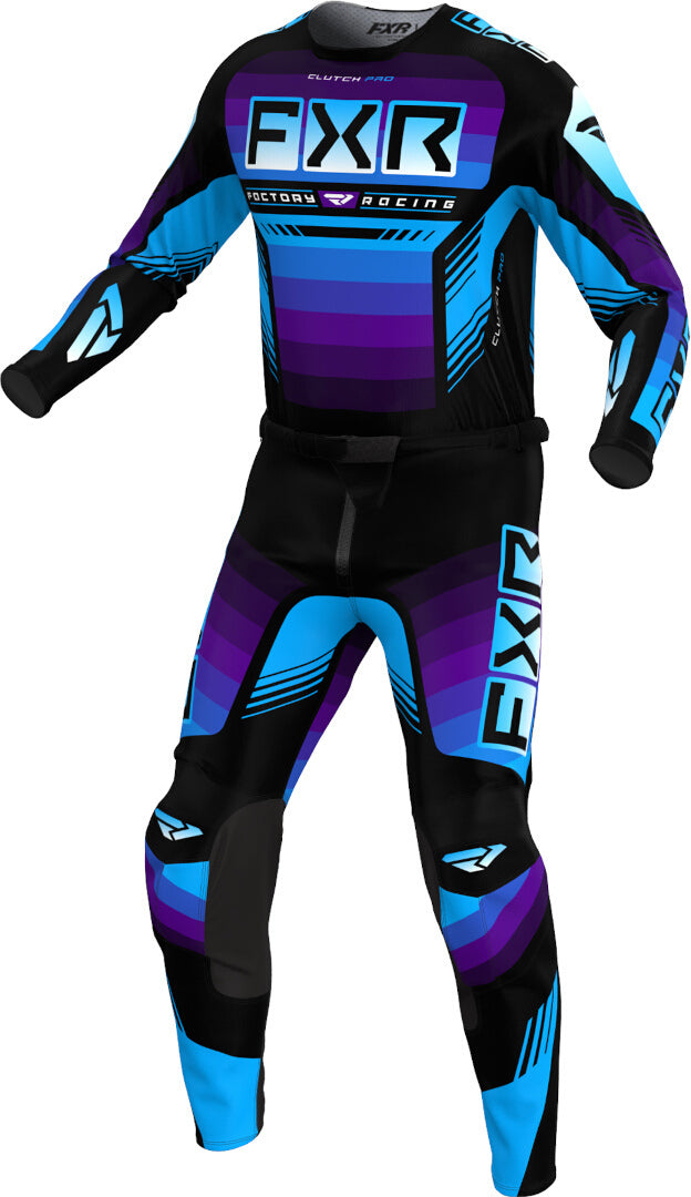 CALÇA FXR CLUTCH PRO 24 BLACK/PURPLE/BLUE