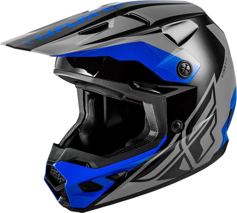 Capacete FLY RACING Kinetic Crest - Cinza/Preto/Azul