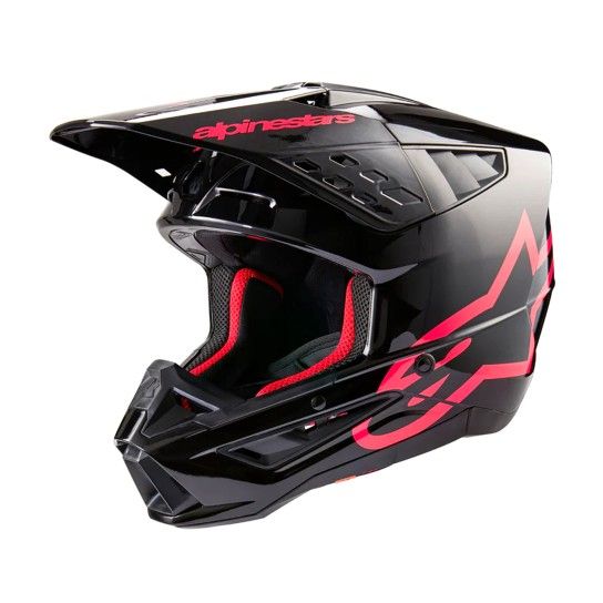 Capacete Alpinestars S-M5 Corp Preto / Rosa Brilhante