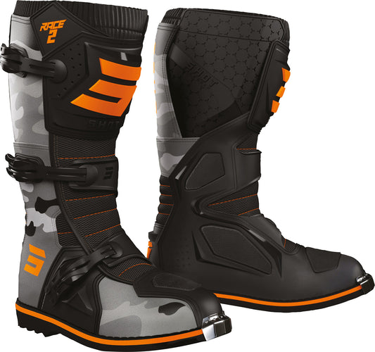 Botas Race 2 Camo / Laranja Neon Shot