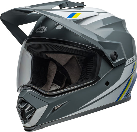 Capacete BELL MX-9 Adventure MIPS - Alpine Gloss - Cinza/Azul