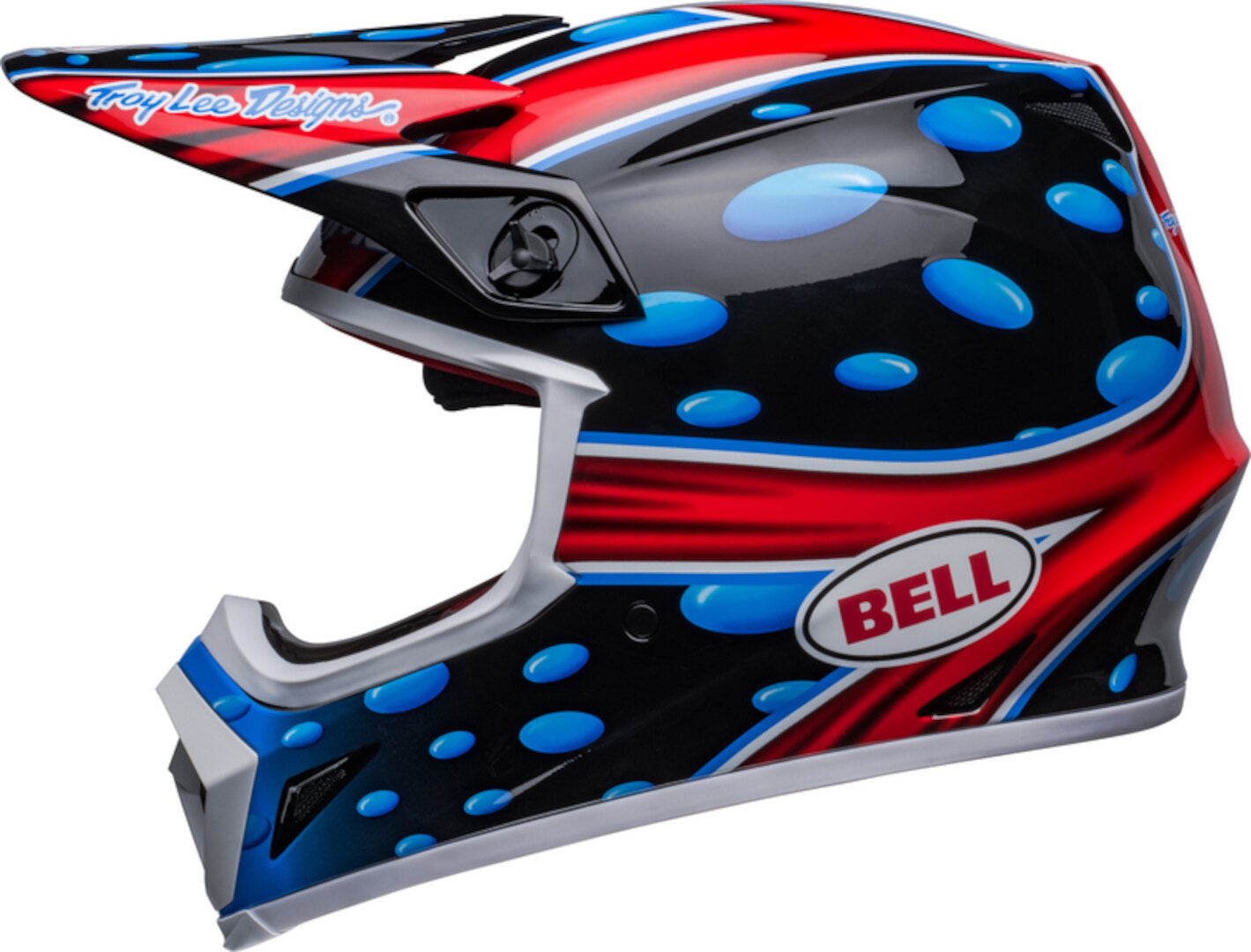 Capacete BELL MX-9 MIPS - McGrath Showtime 23 - Preto brilhante/Vermelho